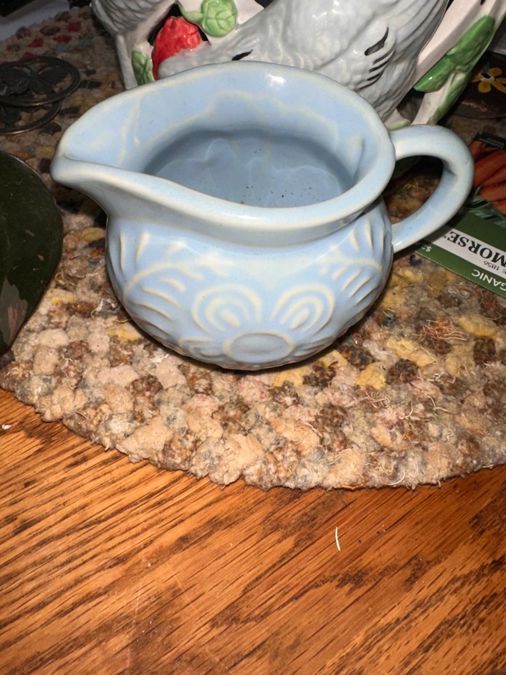 Shawnee Pottery Vtg Creamer Blue